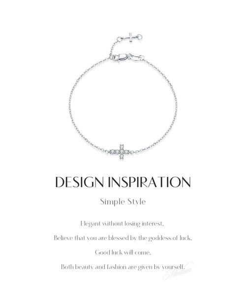 Design inspiration for dainty cross moissanite bracelet