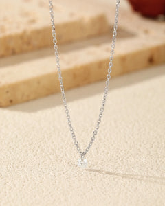 Close up of 925 sterling silver moissanite pendant necklace