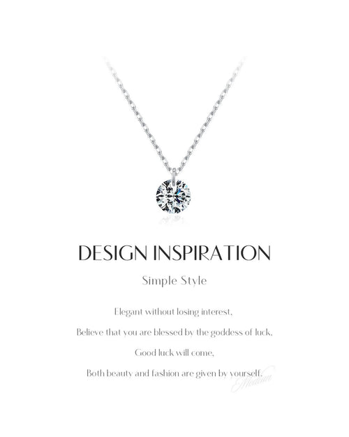 Design inspiration for dainty solitaire moissanite necklace