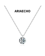 Dainty solitaire moissanite necklace in 925 sterling silver by AriaEcho