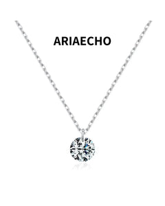 Dainty solitaire moissanite necklace in 925 sterling silver by AriaEcho