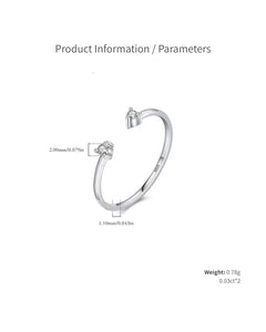 delicate silver open ring close-up