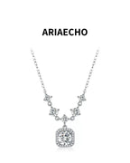 elegant 1ct moissanite halo necklace