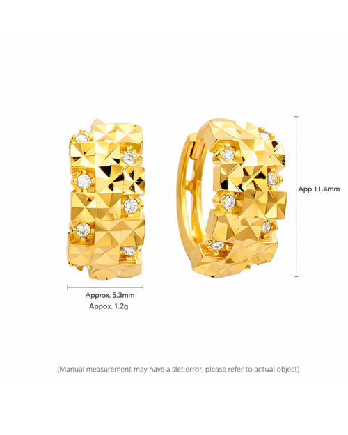 Gold huggie earrings 11.4mm lightweight everyday hoops