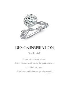 halo crown moissanite ring detailed view