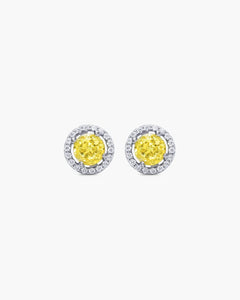 Éclatant Canary Round Studs-AriaEcho Jewelry