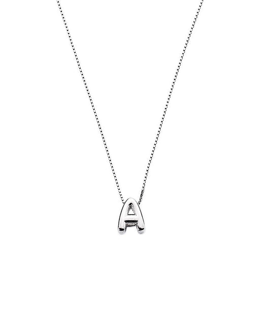 Silver Letter Necklace - A