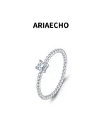 minimalist beaded band moissanite ring