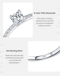 moissanite stone and 925 silver detail