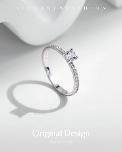 original design pavé moissanite ring