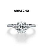 1.00ct oval moissanite ring in 925 sterling silver with side stones