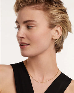 Gold paperclip chain necklace with delicate elongated links